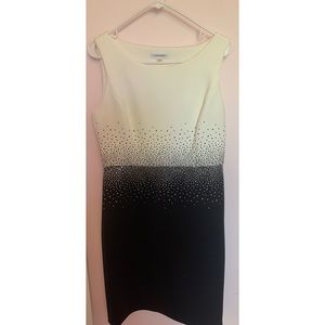 (Size 8) 🦋Calvin Klein Black&White Glitter Dress
